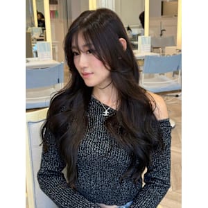 海外風レイヤー オリーブブラウン ブリーチなしカラー