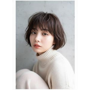 抜け感レイヤー耳かけボブふんわり丸みショート/暗髪大人可愛い - hairs BERRY 大橋店【ヘアーズ　ベリー　オオハシテン】掲載中