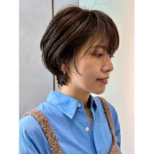 ショート・ボブ/丸顔/前髪あり/絶壁解消/40代/50代/