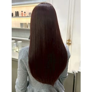 レッドブラウン 髪質改善カラー ダメージレス 艶カラー