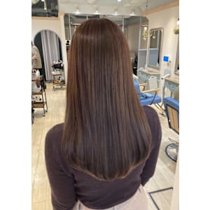 ロング顔周りレイヤースタイル艶髪パープルブラウン - CHAINON 赤羽店【シェノン】掲載中