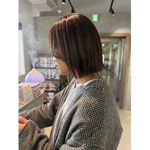 カカオブラウン/切りっぱなしボブ