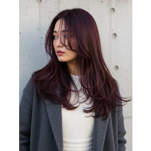 チェリーレッド/バーガンディ/ハイレイヤーカット