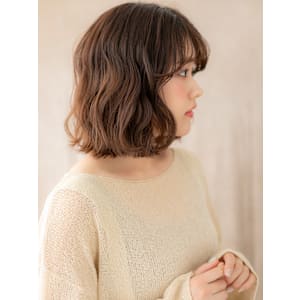 エアウェーブパーマゆるふわミディアムプードルボブ20代30代