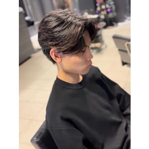 センターパート×ニュアンスパーマ×フェザーパーマ×men's