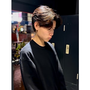 センターパート×ニュアンスパーマ×フェザーパーマ×men's