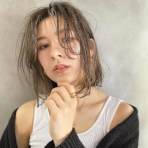 20代30代大人可愛い斜めバング/ストレートボブ