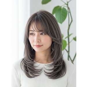 グレーブラウン/シャギー/ハイレイヤーカット/くびれカット