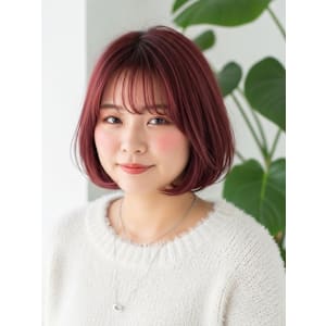 チェリーレッド/バーガンディ/小顔みせモテ内巻きボブ - FURUSHO 栄店【フルショウ サカエテン】掲載中