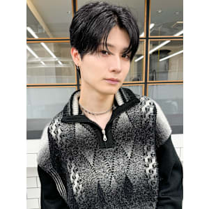 簡単セット◎メンズパーマニュアンスパーマ黒髪マッシュ