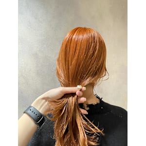 オレンジカラー/暖色カラー/ハイトーンカラー/石川町美容室 - AO。【アオ】掲載中