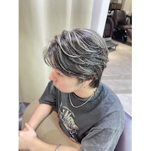 ホワイトハイライト/メンズカット/レイヤー/センターパート - AO。【アオ】掲載中