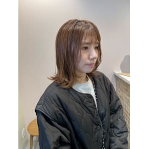 オレンジベージュ/ミディアムレイヤー - 半個室 rire hair 大野城店【ハンコシツリールヘアー オオノジョウテン】掲載中