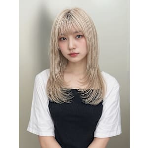 フリーハイトーン×ぱっつんロング　