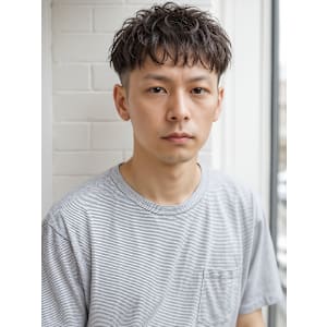 波巻きツイストスパイラル刈り上げマッシュp1　カーリー