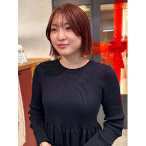 オレンジカラー ぱつっとボブ 顔周りカット ショートボブ  - atelier.神戸三宮店【アトリエ】【アトリエ コウベサンノミヤテン】掲載中