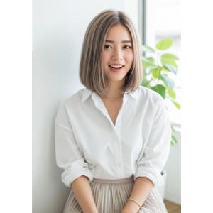 全頭ブリーチ/ミルクティーカラー/内巻きモテボブ - FURUSHO 栄店【フルショウ サカエテン】掲載中