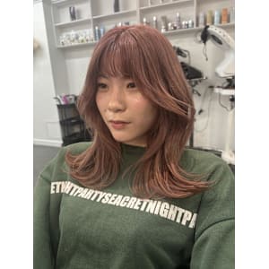 バーガンディー/シースルーバング/ヨシンモリ巻き/韓国巻き - AO。【アオ】掲載中