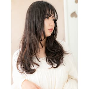 黒髪エアウェーブパーマ大人巻き小顔ゆるふわロング30代40代 - mod's hair【モッズヘア】上尾/上尾西口店【モッズヘア アゲオ アゲオニシグチテン】掲載中