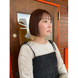 ミニボブ/ブラウンベージュ/ブリーチなしダブルカラー