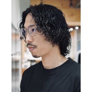 メンズミディアム波巻きスパイラルパーマ波巻パーマ - QOL mens salon 円山【クオル メンズサロン マルヤマ】掲載中