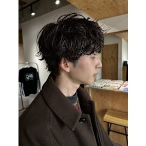 無造作ニュアンスマッシュシャドウシャドウパーマ - QOL mens salon 円山【クオル メンズサロン マルヤマ】掲載中