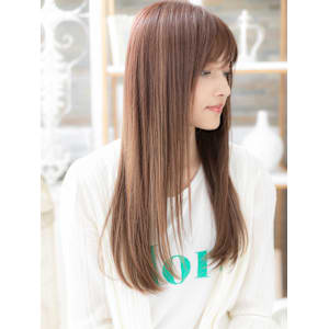 外国人風オレンジカラー斜めバング小顔ロング　シャギー - mod's hair【モッズヘア】上尾/上尾西口店【モッズヘア アゲオ アゲオニシグチテン】掲載中