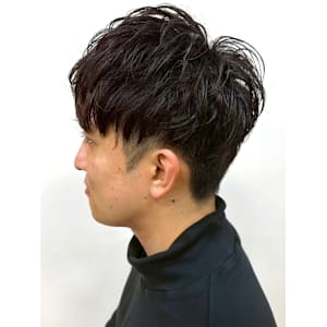 ツーブロック ビジネスパーマ ニュアンスパーマ 黒髪ショート - MENS SALON RUGGED 大野城店【メンズサロンラギッドオオノジョウテン】掲載中