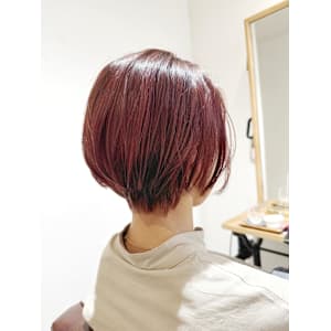 ショートボブピンクカラー - 半個室型美容室 Sourire 新宮店【ハンコシツガタビヨウシツ スーリール シングウテン】掲載中