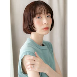 シースルーバングバーガンディ小顔切りっぱなしボブ30代40代 - COVER HAIR bliss 【カバー ヘア ブリス】川口/ららテラス川口東口駅前店【カバー ヘア ブリス カワグチララテラスカワグチヒガシグチエキマエテン】掲載中