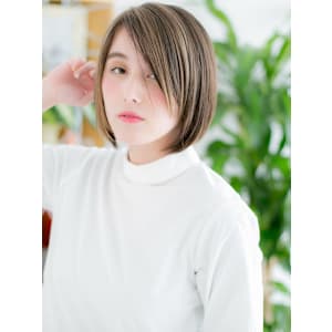 メッシュカラーで大人ミニボブ - 髪質改善 完全完結型個室サロン people[  ] 勝どき 美容室NEW OPEN 12月1日【カミシツカイゼンカンゼンカンケツガタコシツサロン ピープルスペースカチドキ ビヨウシツ】掲載中