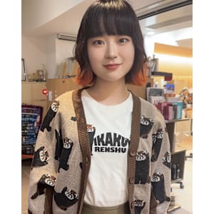 外ハネミディアムボブエンドカラー裾カラーオレンジ - NYNY 桂店【ニューヨークニューヨーク カツラテン】掲載中