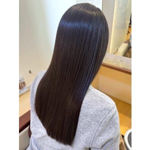 髪質改善 うる艶 ロングヘア 美髪ストレート 暗髪カラー