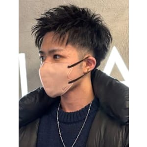 束感ショート ツーブロック アップバング 黒髪 ビジネス - 全室完全個室Men's hair salon STELLA【メンズヘアーサロンステラ】掲載中