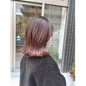 肩ラインボブ×ピンクブラウンカラー - 半個室型美容室 Sourire 荒戸店【ハンコシツガタビヨウシツ スーリール アラトテン】掲載中