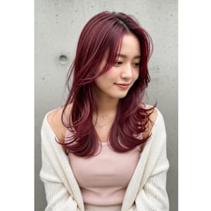 チェリーレッド/バーガンディ/エアウェーブパーマ/くびれ巻き - FURUSHO 苦楽園【フルショウクラクエン】掲載中