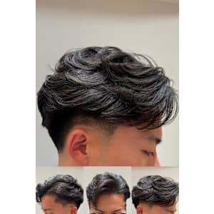 日本橋　室町　メンズ　フェザーパーマ　テーパーフェード