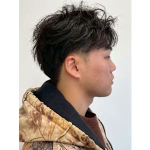 ツーブロック 毛流れパーマ 黒髪ショート ビジネスパーマ - MENS SALON RUGGED 大野城店【メンズサロンラギッドオオノジョウテン】掲載中