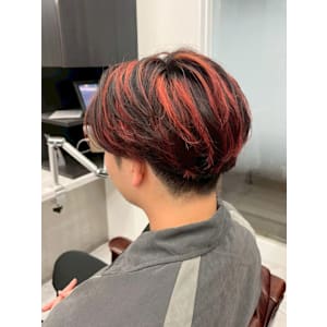 センターパート  ニュアンスパーマ フェザーパーマ 赤メッシ - MEN'S SALON SOLEIL by alfRed【メンズサロンソレイユ バイアルフレッド】掲載中