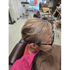 (白髪ぼかしカット＋白髪ぼかしハイライト＋オーガニックカラー