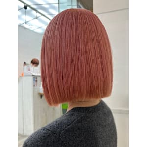 髪質改善艶さら暖色系カラーピーチピンクタッセルボブ - ROW 横浜【ロウ】【ロウヨコハマ】掲載中