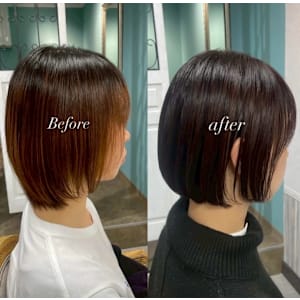 カット酸性ストレートプレミアムカラー - tico@ hair spa eye【ティコ】掲載中