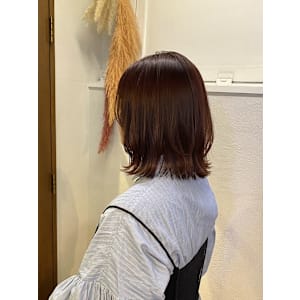 red brown♪/レイヤーボブ/外ハネ/抜け感/暖色カラ
