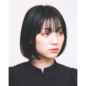 大人お洒落切りっぱなしボブ黒髪ボブシースルバング - Botanica 【ボタニカ】【ボタニカ】掲載中