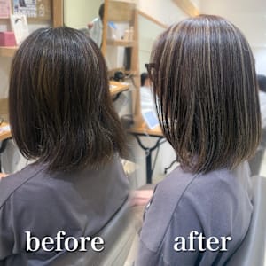 白髪ぼかし細めハイライト30代40代50代セミディ - Mira by KENJE【ミラバイケンジ】掲載中