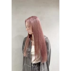 コーラルピンクダブルカラー・ピンクベージュ・ブリーチあり