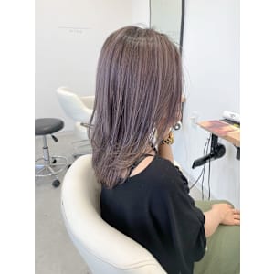 ピンクベージュ×バレイヤージュ×ピンクバイオレット