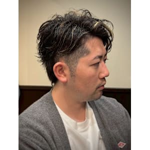 メッシュかきあげパーマ - ヒロ銀座バーバーショップ難波店【ヒロギンザバーバーショップナンバテン】掲載中