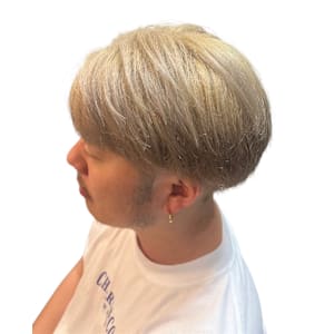 【麻布十番/メンズカット】カラー　ハイトーン　マッシュ