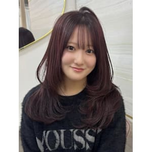 《鈴木茉奈》ワインレッド/ブリーチなし/髪質改善 - elu by lovis【エル バイ ラビス】掲載中